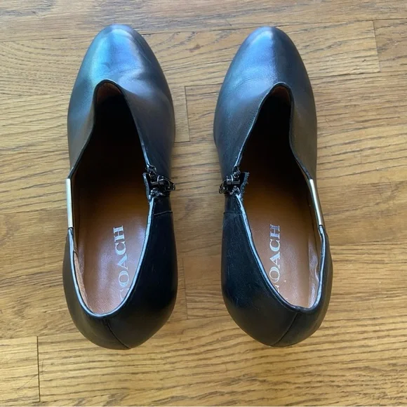 Womens black coach Seneca glaze leather  bootie size 10 - Picture 4 of 16